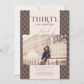 Stijlvolle moderne dertig | 30e verjaardag foto kaart (Voorkant)