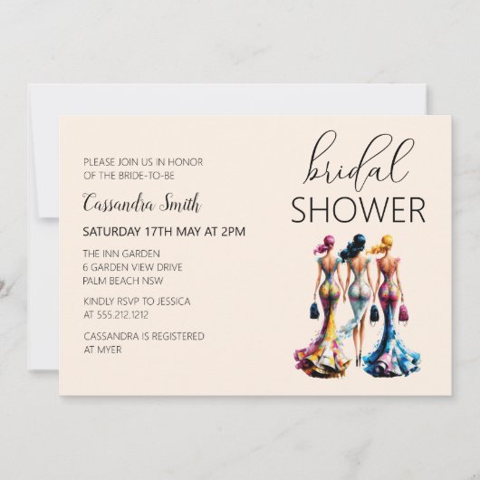 Stijlvolle moderne dressing vrouw Vrijgezellenfees Kaart (Voorkant)