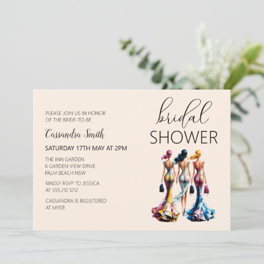 Stijlvolle moderne dressing vrouw Vrijgezellenfees Kaart (Staand voorkant)