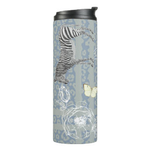 Stijlvolle moderne eclectische chic vintage blauw  thermosbeker
