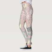 Stijlvolle moderne eclectische pastelroze grijs leggings (Links)