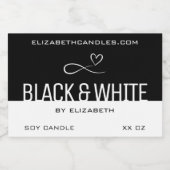 Stijlvolle Moderne Eenvoudige Effen Zwart Wit Kaar Voedselcontainer Etiket (Enkel label)