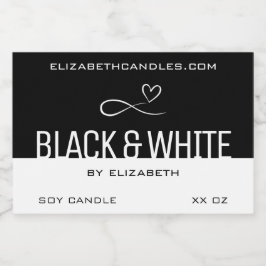 Stijlvolle Moderne Eenvoudige Effen Zwart Wit Kaar Voedselcontainer Etiket