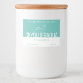 Stijlvolle moderne eenvoudige gewone turquoise wit voedselcontainer etiket (Voorkant)