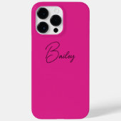 Stijlvolle Moderne Eenvoudige Hot Pink Script Naam Case-Mate iPhone Case (Achterkant)