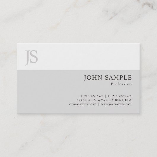 Stijlvolle Moderne Eenvoudige Professionele Plain  Visitekaartje (Voorkant)