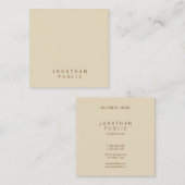 Stijlvolle, moderne, elegante beige Sjabloon Vierkante Visitekaartje (Voorkant / Achterkant)