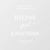 Stijlvolle moderne elegante bruiloft welkom raamsticker (Vel)