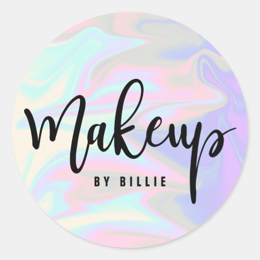 Stijlvolle, moderne, elegante grilholografische ma ronde sticker (Voorkant)