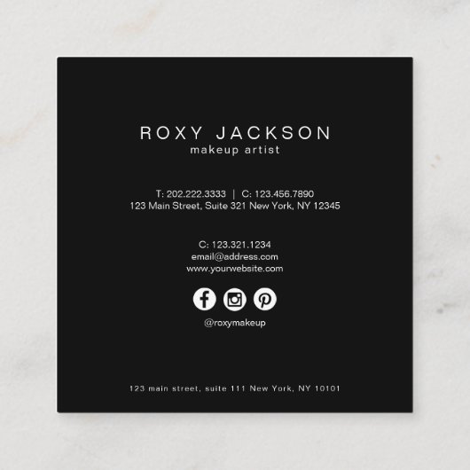 Stijlvolle, moderne, elegante grilholografische ma vierkante visitekaartje (Achterkant)