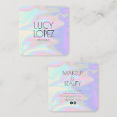 Stijlvolle, moderne, elegante grilholografische ma vierkante visitekaartje (Voorkant / Achterkant)