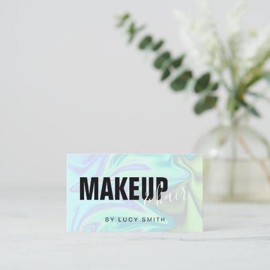 Stijlvolle, moderne, elegante grilholografische ma visitekaartje (Staand voorkant)