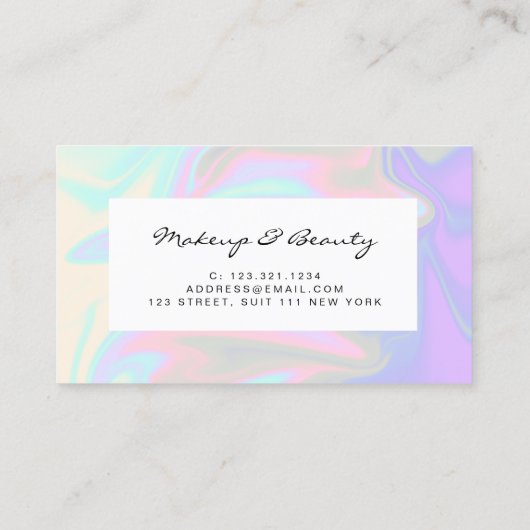 Stijlvolle, moderne, elegante grilholografische ma visitekaartje (Achterkant)