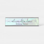 Stijlvolle moderne, elegante holografische make-up bureau naambordje (Voorkant)