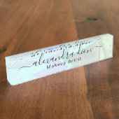 Stijlvolle moderne, elegante holografische make-up naambordje (Zijkant)