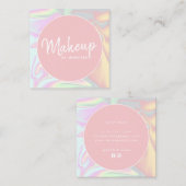 Stijlvolle moderne elegante holografische make-up vierkante visitekaartje (Voorkant / Achterkant)