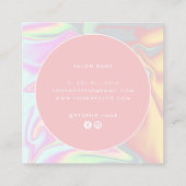 Stijlvolle moderne elegante holografische make-up vierkante visitekaartje (Achterkant)