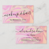 Stijlvolle moderne elegante holografische make-up  visitekaartje (Voorkant / Achterkant)