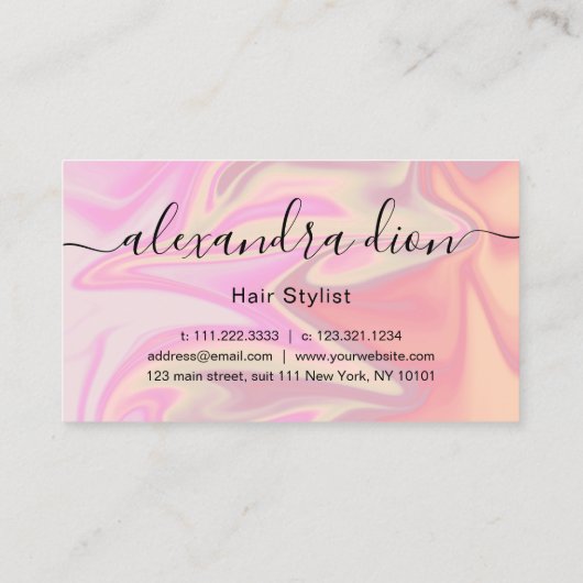 Stijlvolle moderne elegante holografische make-up visitekaartje (Achterkant)