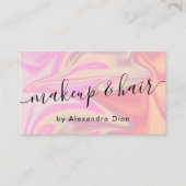 Stijlvolle moderne elegante holografische make-up  visitekaartje (Voorkant)