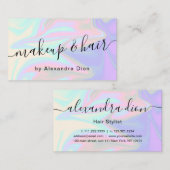 Stijlvolle moderne elegante holografische make-up  visitekaartje (Voorkant / Achterkant)