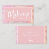 Stijlvolle moderne, elegante holografische make-up visitekaartje (Voorkant / Achterkant)