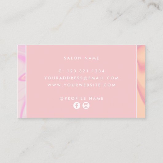 Stijlvolle moderne, elegante holografische make-up visitekaartje (Achterkant)