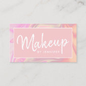 Stijlvolle moderne, elegante holografische make-up visitekaartje (Voorkant)