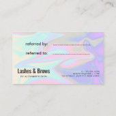 Stijlvolle moderne, elegante holografische verwijz aanbevelingskaartje (Achterkant)