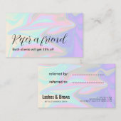 Stijlvolle moderne, elegante holografische verwijz aanbevelingskaartje (Voorkant / Achterkant)