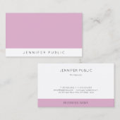 Stijlvolle moderne elegante Paarse witte Sjabloon Visitekaartje (Voorkant / Achterkant)