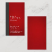 Stijlvolle moderne elegante verticale grijze rode visitekaartje (Voorkant / Achterkant)