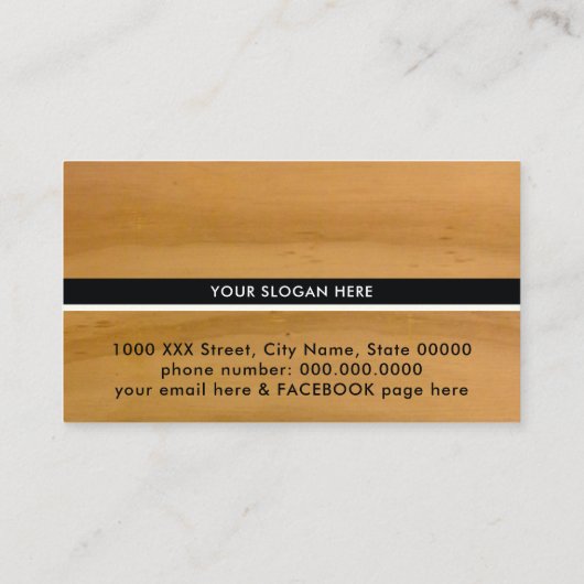stijlvolle, moderne en stijlvolle houtextuur visitekaartje (Achterkant)