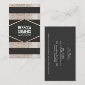 Stijlvolle moderne Faux-reeks in striped Beauty Visitekaartje (Voorkant / Achterkant)