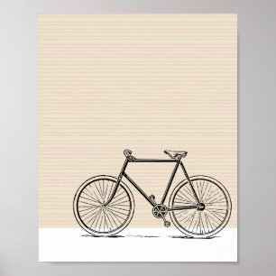 Stijlvolle, moderne fietslijn kunsttekening poster