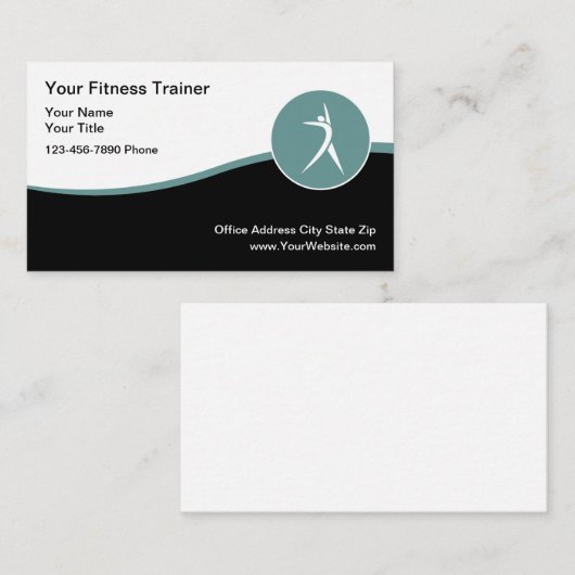 Stijlvolle moderne fitness en revalidatie visitekaartje (Voorkant / Achterkant)