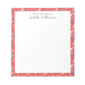 Stijlvolle, moderne Floral Pattern Oranje naam Notitieblok (Voorkant)