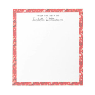 Stijlvolle, moderne Floral Pattern Oranje naam Notitieblok