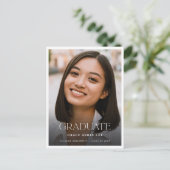 Stijlvolle moderne foto afstudeerfeest uitnodiging briefkaart (Staand voorkant)