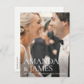 Stijlvolle moderne foto bruiloft Save the Date Cus Aankondigingskaart (Voorkant / Achterkant)