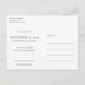 Stijlvolle moderne foto bruiloft Save the Date Cus Aankondigingskaart (Achterkant)