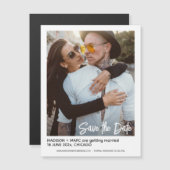 Stijlvolle Moderne Foto Save the Date Magnet Kaart (Voorkant / Achterkant)
