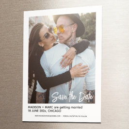 Stijlvolle Moderne Foto Save the Date Magnet Kaart
