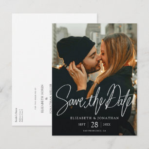 Stijlvolle Moderne Foto Save the Date Wedding Aankondigingskaart