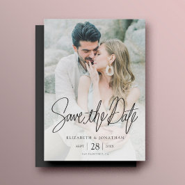 Stijlvolle Moderne Foto Save the Date Wedding Magnetische Uitnodiging