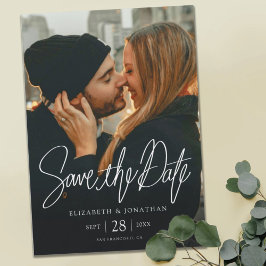 Stijlvolle Moderne Foto Save the Date Wedding Magnetische Uitnodiging