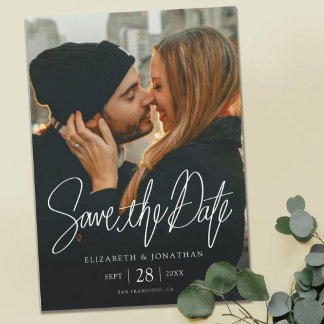 Stijlvolle Moderne Foto Save the Date Wedding Magnetische Uitnodiging