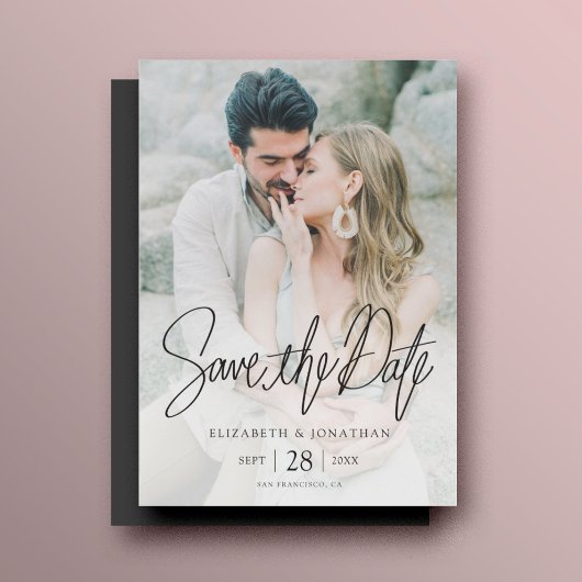 Stijlvolle Moderne Foto Save the Date Wedding Magnetische Uitnodiging