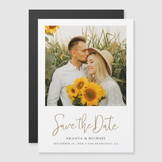 Stijlvolle Moderne Foto Save the Sate Magnet (Voorkant / Achterkant)