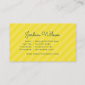 Stijlvolle Moderne Gele & Blauwe Strepen Social Me Visitekaartje (Achterkant)